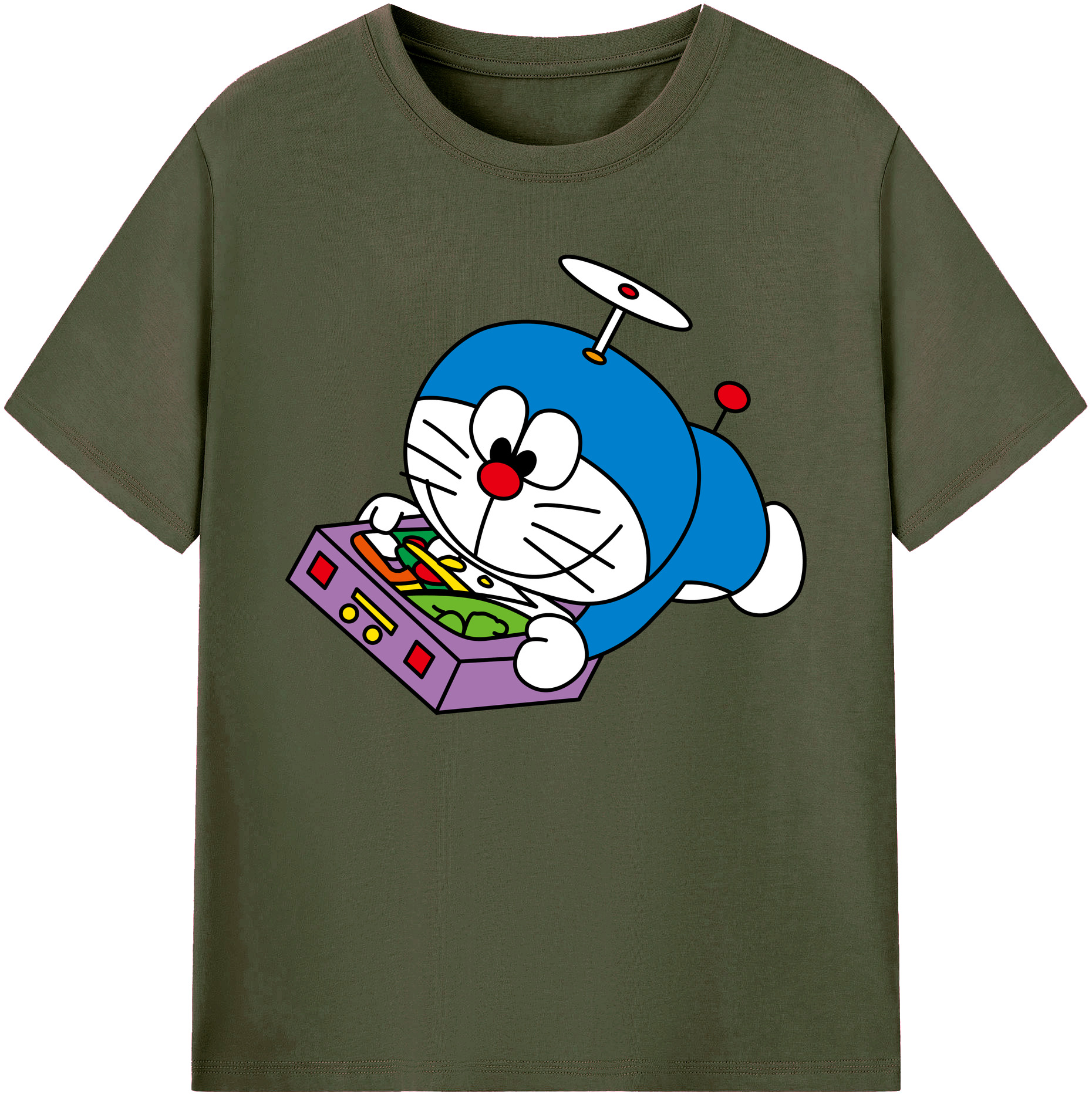 （画像用） ドラえもん Doraemon 綿100％ メンズ半袖Tシャツ｜肌触りやわらか＆通気性